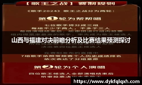 山西与福建对决前瞻分析及比赛结果预测探讨